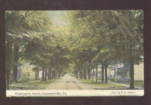 CONNEAUTVILLE PENNSYLVANIA WASHINGTON STREET SCENE VINTAGE POSTCARD