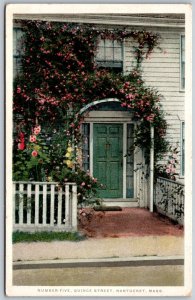 Vtg Nantucket Massachusetts MA Number Five Quince Street 1910s Old Postcard