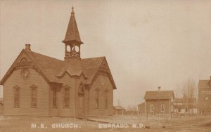 J81/ Emerado North Dakota RPPC Postcard c1910 M.E. Church  493