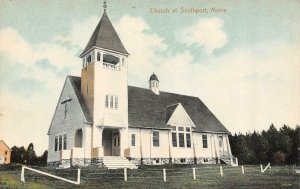 ME, Maine  CHURCH AT SOUTHPORT   Lincoln County   c1910's Postcard