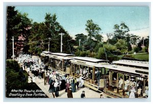 c1905 After The Theatre Riverton Park Greetings from Portland Maine ME Postcard 