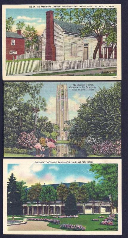 Twelve (12) different 1940's (or earlier) postcards UNUSED