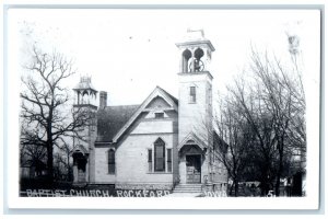 c1950's Baptist Church Rockford Iowa IA RPPC Photo Unposted Vintage Postcard