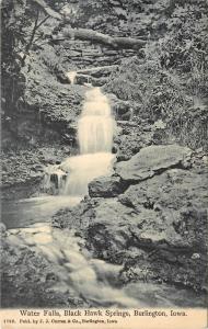 c1907 Lithograph Postcard; Waterfalls, Black Hawk Springs, Burlington IA Posted