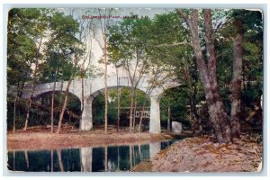 1907 Dellwood Park Creek Concrete Bridge Woods Joliet Illinois Antique Postcard
