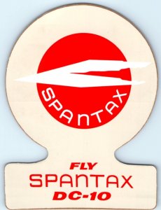 c1980s Spantax McDonnell Douglas DC-10 Luggage Label Sticker Decal Airline C43