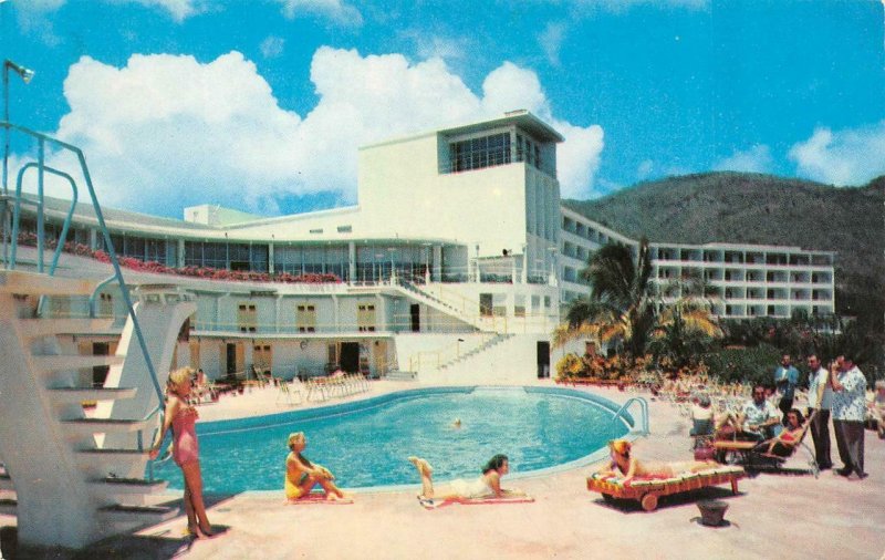 ST THOMAS, US Virgin Islands  VIRGIN ISLE HOTEL  Pool View  ROADSIDE  Postcard