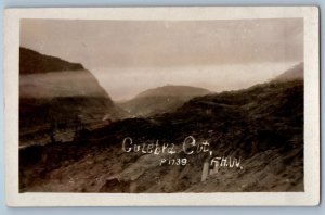Panama Postcard View of Hills Mountain in Culebra Cut Canal c1920’s RPPC Photo