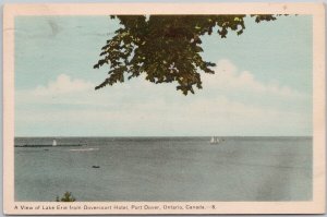 Port Dover Ontario Lake Erie from Dovercourt Hotel ON PECO Postcard H68