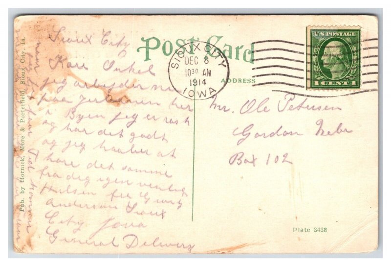 Motor Mart and Commercial Club Sioux City Iowa IA 1914 DB Postcard U1