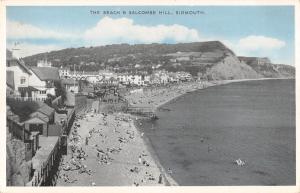uk3669 the beach & salcombe hill sidmouth devon real photo uk