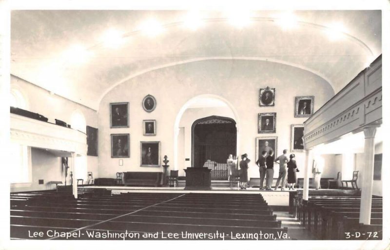 Lexington Virginia Washing and Lee University Chapel Real Photo Postcard AA31571