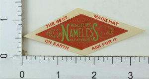 Vintage Paper Label Nameless Beaver Hats Art Nouveau Styled P35