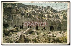 Old Postcard Wild West Cowboy Cliff Dwellers Home of the Pueblo of Santa Clar...