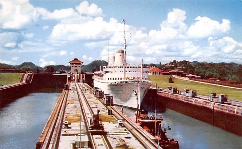 Tourist Liner SS Kungsholm Miraflores Locks Panama Unused 