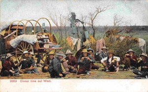 Dinner Time Out West Cowboy Meal Time Chuck Wagon Western 1910c postcard