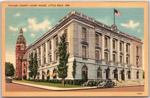 Little Rock Arkansas AR, Pulaksi County Court House Building, Vintage Postcard