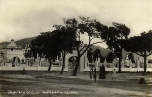 colombia, SANTA MARTA, Cementerio Católico (1934) RPPC Postcard