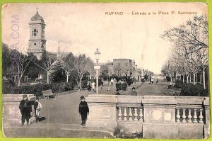 af0846 - ARGENTINA - Vintage Postcard - Rufino - Estada a la Plaza P.Sarmiento