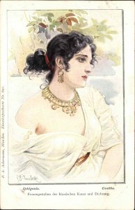 Doubek Kunstler No. 691 Romanticism Iphigenie Goethe Beautiful Woman c1910 PC