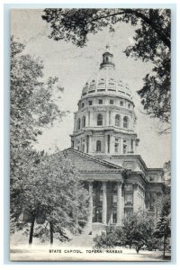 c1940's State Capitol Building Topeka Kansas KS Unposted Vintage Postcard 