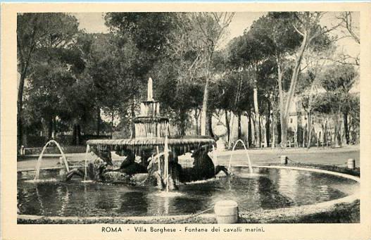 Italy - Rome,  Villa Borghese - Fountain dei Cavalli Marini