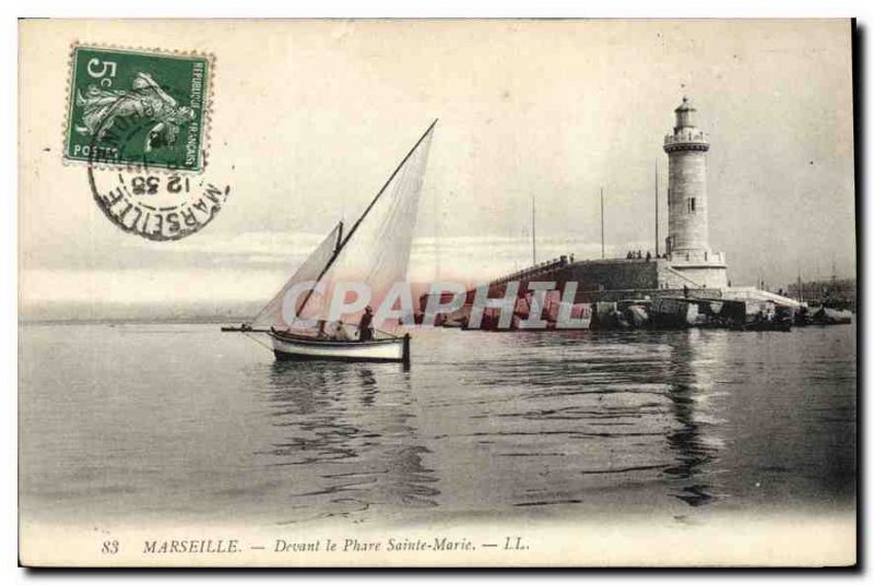 Old Postcard Marseille Devant Le Phare Ste Marie