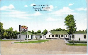 ARAPAHOE, NE Nebraska  McCOY'S HOTEL   Linen Roadside Postcard