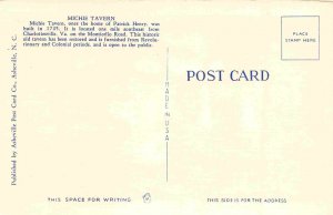 Michie Tavern Charlottesville Virginia linen postcard