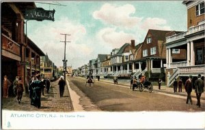 Tucks 1089 Atlantic City NJ St. Charles Place Street View Vintage Postcard R24