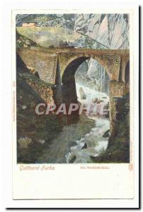  Switzerland Vintage Postcard gotthard Furka Die Teufelsbrucke