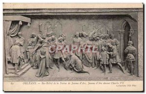 Postcard Old Orleans Bas relief of the statue of Jeanne d & # 39arc Jeanne d ...