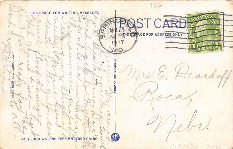 Steamboat 1937 Postcard Night Scene On Ohio River