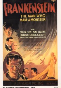 El Doctor Frankenstein Boris Karloff Spanish 1931 Film Poster Postcard