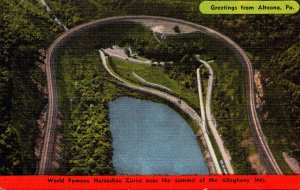 Pennsylvania Altoona Greetings With Horseshoe Curve Near Summit Of The Allegh...