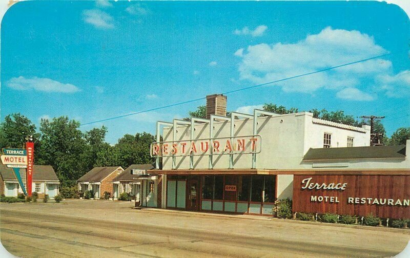 Fayetteville Tennessee Terrace Motel Restaurant 1950s Dexter Postcard 21-12890