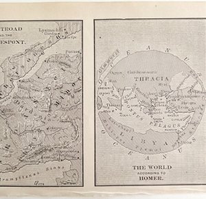 Troad Hellespont Homer's World Map Print 1893 Victorian Mythology Antique DWS5A