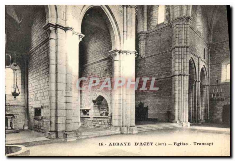 Postcard Abbey of Acey (Jura) Church Transept