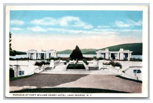 Pergola of Fort William Henry Hotel Lake George New York NY UNP WB Postcard M19