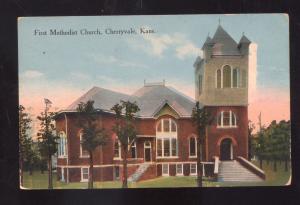 CHERRYVALE KANSAS FIRST METHODIST CHURCH ANTIQUE VINTAGE POSTCARD