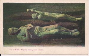 Pompeii ITALY, Human Bodies Mummified by Voclanic Ash, Death, Museum, Pre 1907
