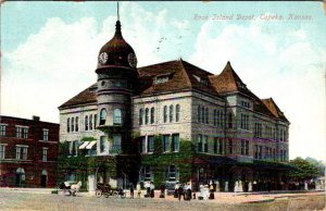 Topeka, KS Kansas  ROCK ISLAND RAILROAD DEPOT  Train Station  1909 Postcard