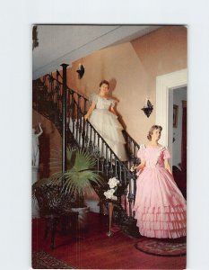 Postcard Two Women on the Elms Stairway Natchez Mississippi USA