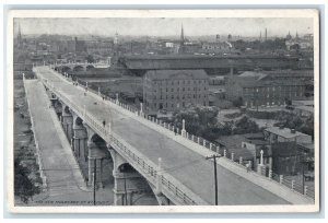 1909 Aerial View New Mulberry St Viaduct Harrisburg Pennsylvania Posted Postcard