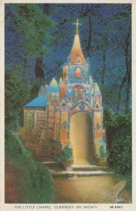 Channel Islands Postcard - The Little Chapel, Guernsey (By Night)   RS21126