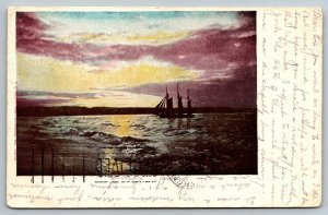 1906  Sailboat  Chicago  Illinois  Cancel  Postcard