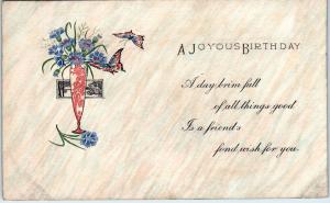 ARTS & CRAFTS Style BIRTHDAY Greeting  Postcard  1918   A JOYOUS BIRTHDAY