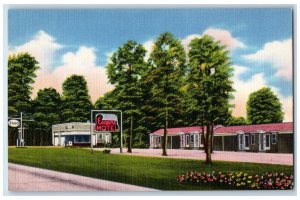 c1940 Esquire Motel & Esso Service Restaurant Cottage Malvern Arkansas Postcard