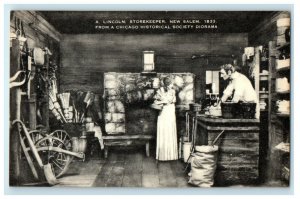 c1940 Lincoln Store Keeper New Salem Chicago Historical Society Diorama Postcard 