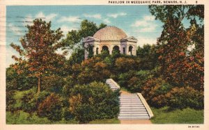 Vintage Postcard 1938 Autumn Flowers Pavilion Weequahic Park Newark New Jersey